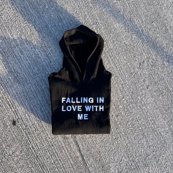 Falling in love with me Hoodie Embroidered quote Self Love - Picture 1 of 3